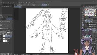 Making a Splatoon OC vtuber!! Designing + drawing the model
