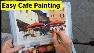 Ultra-Light Plein Air Painting in Pisa - Piazza Garibaldi and Simple Café Scene