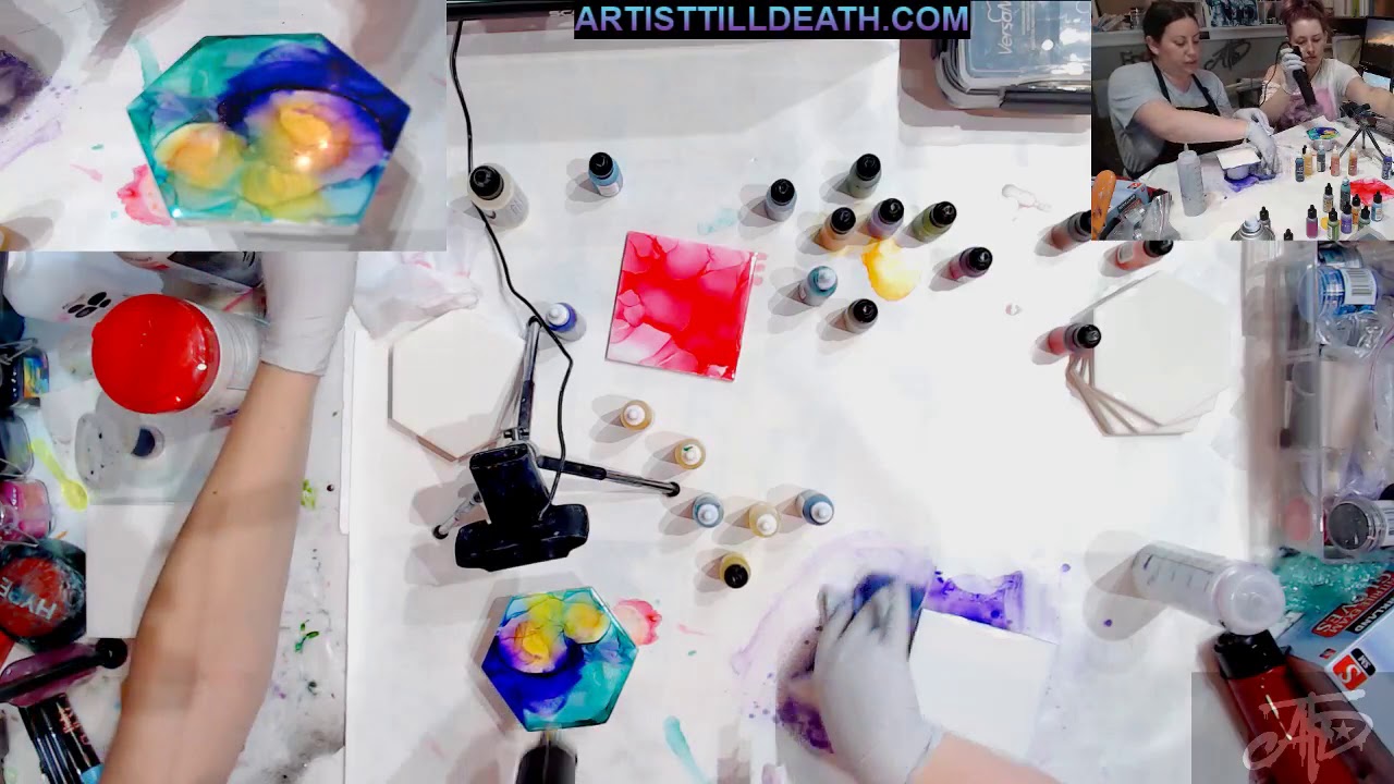 Embossing Alcohol Ink Coasters - YouTube