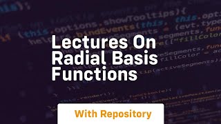 lectures on radial basis functions