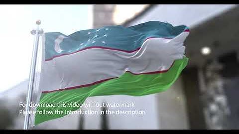 Uzbekistan flag with 3d effect blowing in the wind 3D Flag V2 long