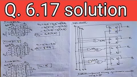 Q. 6.17: Design a four‐bit binary synchronous counter with D flip‐flops || Complete design steps