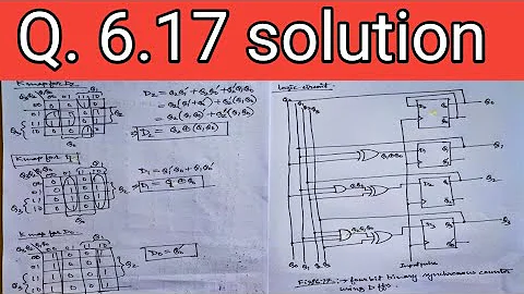 Q. 6.17: Design a four‐bit binary synchronous counter with D flip‐flops || Complete design steps