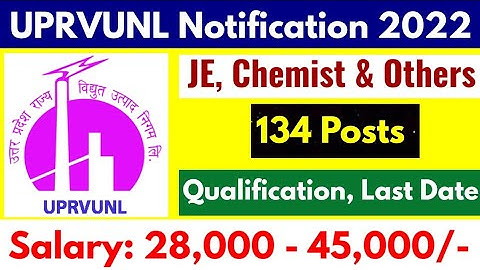 UPRVUNL Recruitment 2022 | JE, Chemist , Lab Assistant | UPRVUNL Vacancy 2022