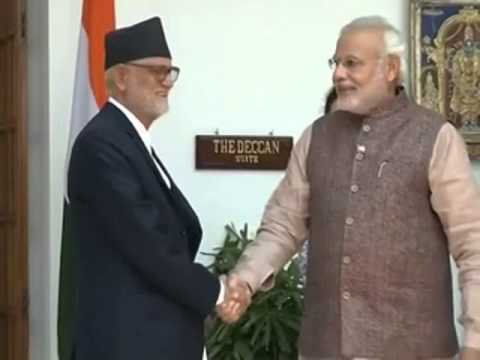 PM Narendra Modi meets Sushil Koirala Prime Minister of Nepal
