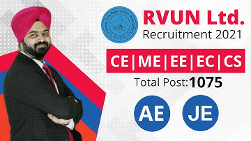 RVUNL JE Recruitment 2021 || RVUNL AE Recruitment 2021 || RVUNL Notification 2021 || RVUNL Job