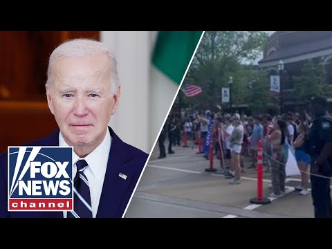 ‘F--- JOE BIDEN’: Both sides chant against the president.