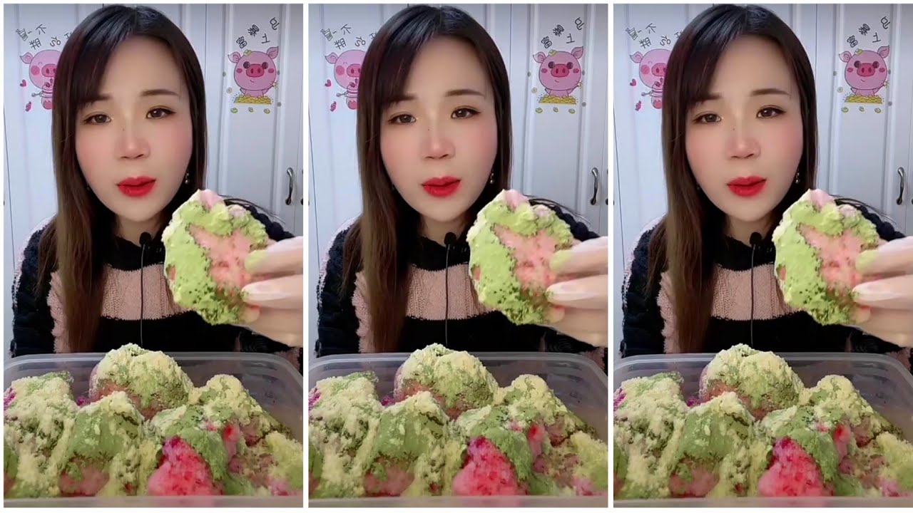 ASMR ICE EATING MATCHA MILK POWDER RELAX VIDEO