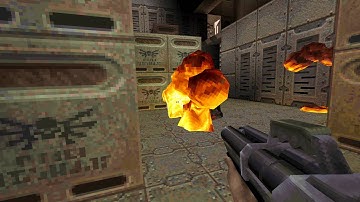 Woolie Plays Quake II (with colored lighting in software) Unit 2 Part 2 (Supply Station)