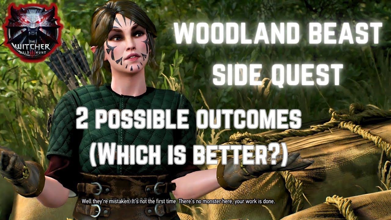 The Witcher 3: Wild Hunt - Woodland Beast Side Quest (TWO OUTCOMES) - 4k HD Gameplay 