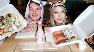 SUSHI MUKBANG!!! + Japanese snacks