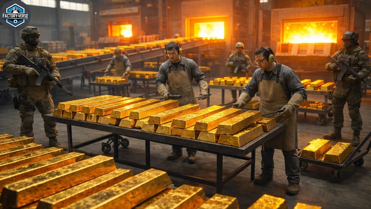Inside the 24K Gold Factory 💰 | From Raw Ore to Pure Gold Bars (Full Process)
