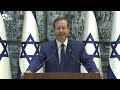 President Herzog holds briefing for international media