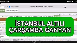 4 Şubat 2026 Çarşamba İstanbul Altılı Ganyan Tahminleri İstanbul At Yarışı Tahminleri Oğulcan K.