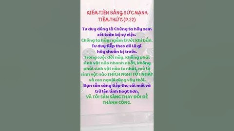 KIẾM TIỀN BẰNG SỨC MẠNH TIỀM THỨC (P.22)