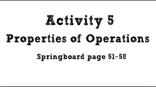 Activity 5 Properties Of Operations Advanced Math 7