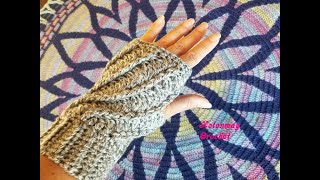 Crochet Quick Easy Beginner Kathys Divine Fingerless Mittens DIY Tutorial