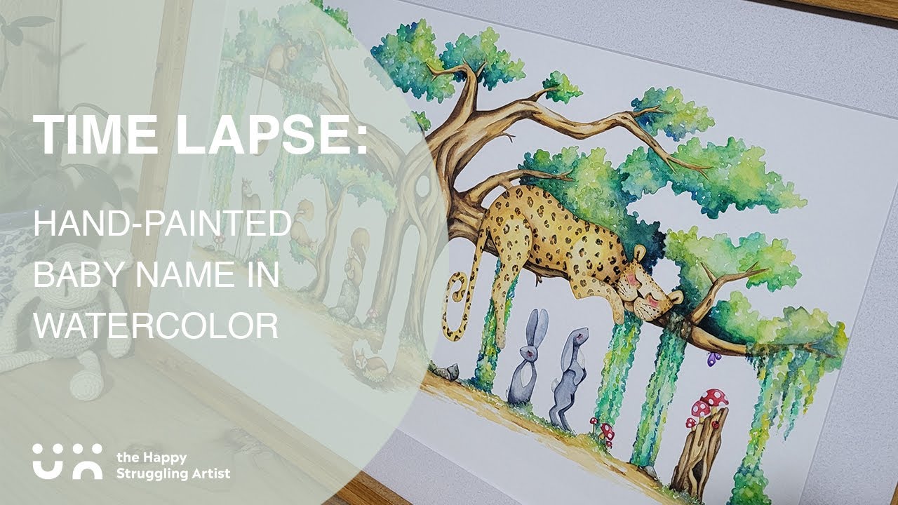 Hand painted baby name in watercolour | The Happy Struggling Artist ...