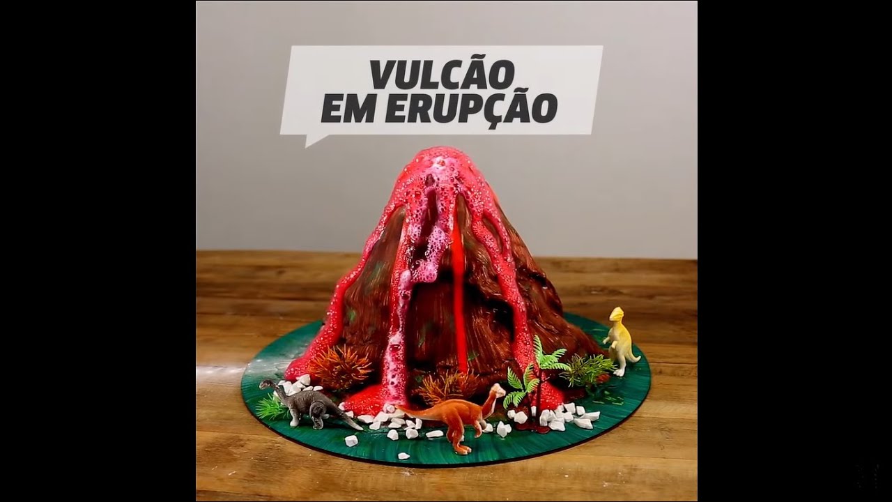COMO FAZER UM VULCÃO EM ERUPÇÃO (ATIVIDADE ESCOLAR) - YouTube