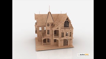 Doll House pattern CNC Router Laser or Scroll saw 3d puzzle