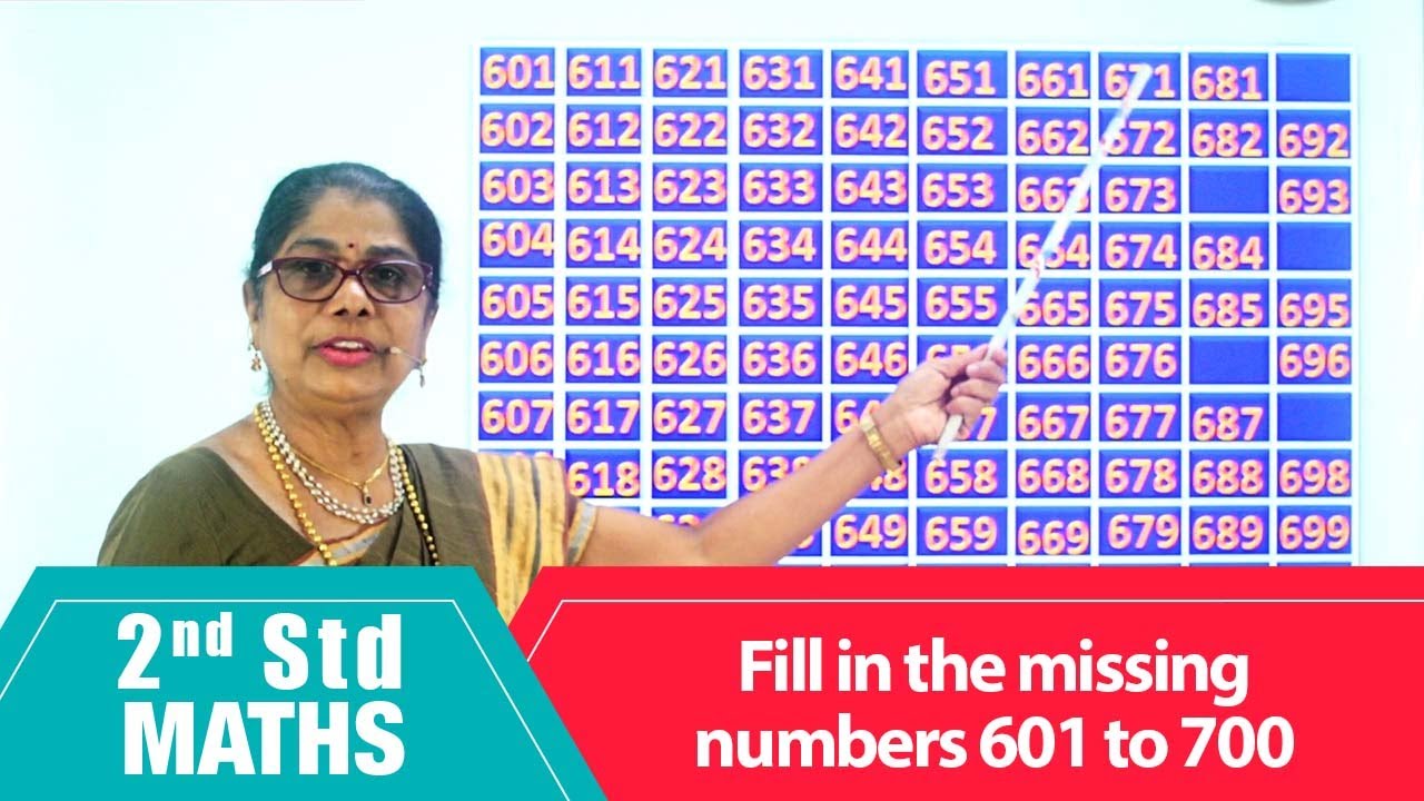 2nd Std Maths | Fill in the missing numbers 601 to 700 | Mathematics ...