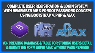 #3 Creating Database & Table | Complete User Registration & Login System Using PHP & Ajax