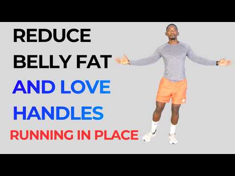 REDUCE BELLY FAT and LOVE HANDLES with This RUNNING IN PLACE WORKOUT that Burns Lots of Calories
