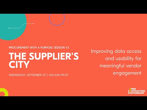 The Supplier’s City: Improving data access and usability for meaningful vendor engagement