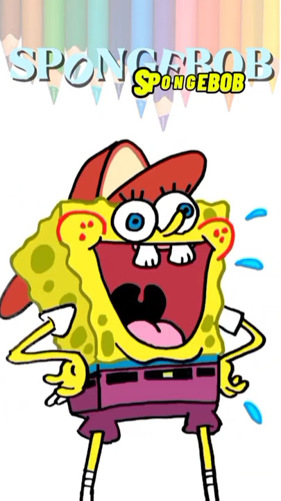 cara mudah menggambar spongebob | spongebob drawing cartoon | how to draw
