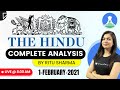 01-February-2021 | The Hindu Complete Analysis | UPSC CSE/IAS 2021 | Ritu Sharma