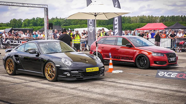 800HP Audi S3 with R32 Turbo Engine vs Porsche 997 GT2RS (Turbo S) 1/2 Mile Drag Race