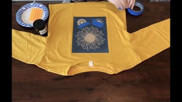 DIY T-Shirt Screen Printing Video, Sunflower Silkscreen Design Stencil