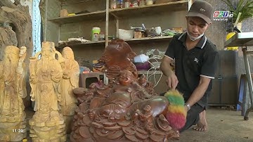 Anh Phạm Văn Thoại say mê với nghề điêu khắc gỗ nghệ thuật | BRTgo