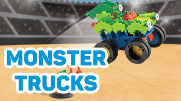Plus Plus Monster Trucks - Stop Motion Video