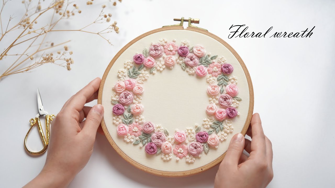 Floral wreath, new embroidery pattern!