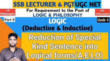 Logic, Reduction of Some Special Kind of Proposition into Logical forms, SSB PGT