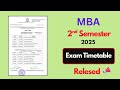 Mba 2nd sem exam date 2025 || 2nd semester exams 2025 || #osmaniauniversity  @FinalFocusYt