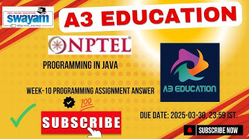 NPTEL Programming In Java Week 10 Programming Assignment Answers Solution Quiz | 2025 - Jan