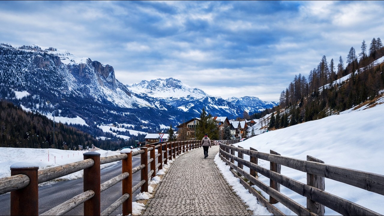 Dolomites, Italy in Winter 🇮🇹❄️ | Snowy Paradise Walk