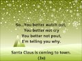 Glee Santa Claus Is Coming To Town Lyrics Glee Santa Claus Is Coming To Town Lyrics
