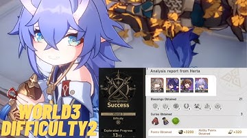 Simulated universe world 3 difficulty 2 hunt build (F2P account) | Honkai Star Rail