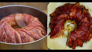 Recipe Ideas With Ground Beef - Bacon Wrapped Mashed Potato Stuffed Meatloaf Recipe