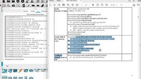 CNT125 Online Firewall Security Lab 1 ASA Basic Config