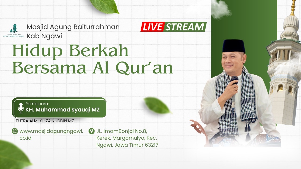 [LIVE] KULTUM TARAWIH MASJID AGUNG BAITURRAHMAN NGAWI BERSAMA KH. MUHAMMAD SYAUQI MZ