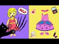 Paper Dolls Family Dress Up - Cat Attack Daughter New Dress - Costumes Crafts