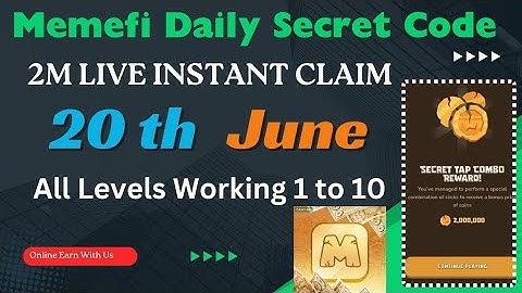 Memefi Today Combo Card Code 20 June 2024 || 2000000 Coins Free code