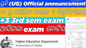+3 3rd sem exam||+3 rd semester exam utkal University@idealodisha