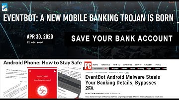 EventBot | Mobile Malware Attack | Mobile Banking | Drain Bank Account | Know How Stay Secure | 2020