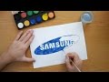 How to draw the Samsung logo - Drawing famous logos