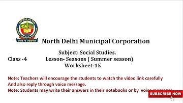 Class 4 S.S.T (Week 15) Topic Seasons (Summer Seasons) Worksheet Solutions | Knowledge Kingdom | SST